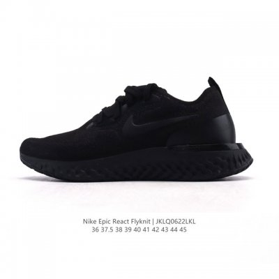 新品 耐克 Nike 男鞋新品Epic React Flyknit 泡沫颗粒编织缓震休闲鞋网鞋跑步鞋，鞋款设计比较修长，鞋面采用了Nike Flyknit技术，