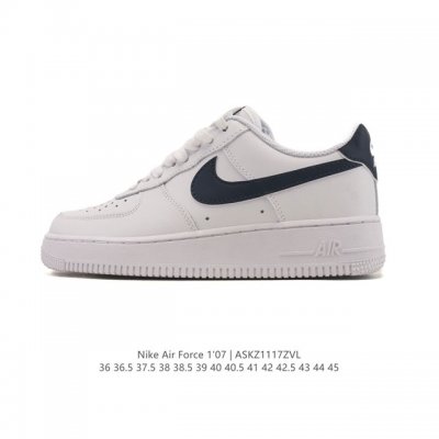 耐克 Nike Air Force 1 '07 Low 空军一号含气垫 低帮百搭厚底增高休闲运动板鞋。柔软、弹性十足的缓震性能和出色的中底设计，横跨复古与现代的