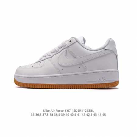 耐克 Nike Air Force 1 '07 Low 空军一号含气垫 低帮百搭厚底增高休闲运动板鞋。柔软、弹性十足的缓震性能和出色的中底设计，横跨复古与现代的 - 点击图像关闭