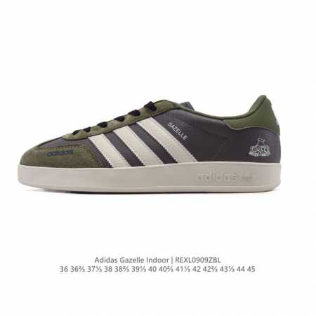 公司级 阿迪达斯 Adidas Originals Gazelle Indoor复古三叶草防滑透明橡胶板鞋经典运动鞋。这款经典鞋,忠于原版设计,缀撞色三条纹和鞋 - 点击图像关闭