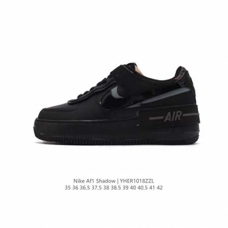 NIKE 耐克低帮板鞋 空军一号 AF1马卡龙 af1厚底增高百搭运动板鞋 Nike Air Force 1 “Shadow” 造型设计上与 Sacai x N - 点击图像关闭
