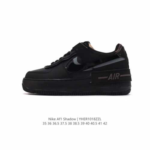 NIKE 耐克低帮板鞋 空军一号 AF1马卡龙 af1厚底增高百搭运动板鞋 Nike Air Force 1 “Shadow” 造型设计上与 Sacai x N