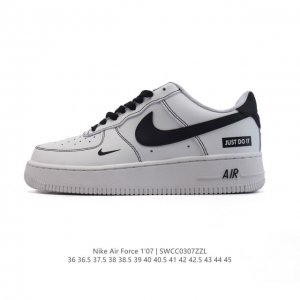 140 耐克 Nike Air Force 1 '07 Low 2025新年新款 空军一号含气垫 小白鞋 低帮百搭厚底增高休闲运动板鞋。柔软、弹性十足的缓震性能