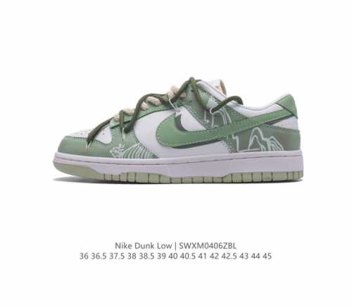 耐克 Nike Dunk Low 运动鞋复古板鞋 解构绑带 双鞋带，尽情迈步，彰显个性风采。采用天然皮革，经久耐穿，塑就如元年款 Dunk 般的复古质感。鞋头透