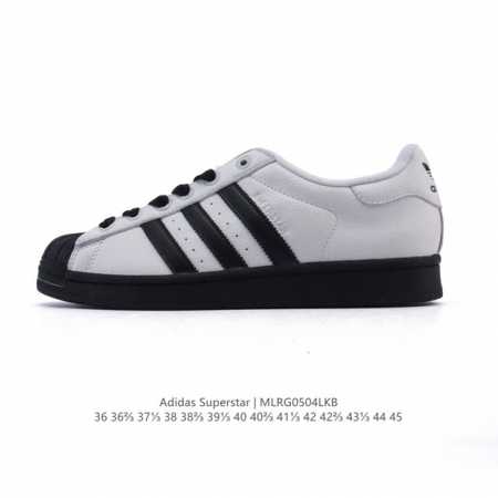 阿迪达斯 Adidas Superstar 2025年新款鞋子 蛇年新款经典贝壳头系列 新款休闲板鞋潮流男女士运动鞋 。鞋面柔软皮革拼接材质 标志性的贝壳鞋头， - 点击图像关闭