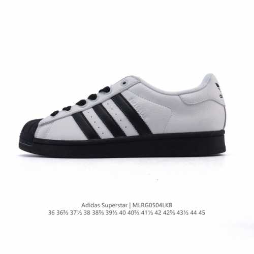 阿迪达斯 Adidas Superstar 2025年新款鞋子 蛇年新款经典贝壳头系列 新款休闲板鞋潮流男女士运动鞋 。鞋面柔软皮革拼接材质 标志性的贝壳鞋头，
