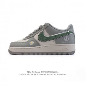 260 公司级 Af1耐克 Nike Air Force 1 ‘07 Low 空军一号 2025年 新款 刺绣菊花 厚底增高百搭运动板鞋 原楦头原纸板 打造纯正
