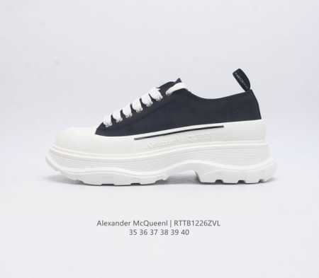 意大利高奢品牌-亚历山大 麦昆 Alexander Mcqueen Sole Sneakers 低帮时装厚底显高百搭休闲松糕鞋 女式厚底增高帆布鞋 新款 官方同 - 点击图像关闭