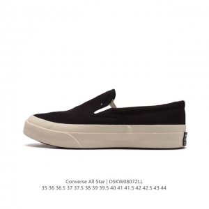 converse 匡威 男女鞋真标硫化工艺日版限定，匡威converse Deck Star Slip On 67 Black White 低帮帆布休闲一脚蹬懒
