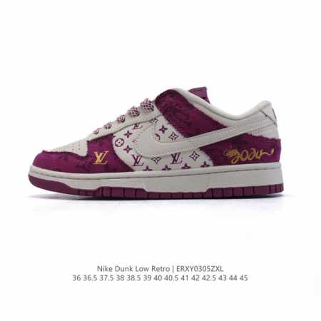 160 【二层皮】耐克Nike Dunk Low 板鞋 2025年新款 蛇年限定 Sb系列经典百搭休闲运动板鞋 路易威登联名。加厚鞋舌的填充，使舒适性大大提升， - 点击图像关闭