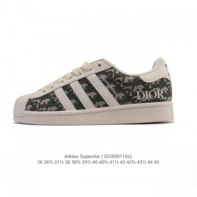 公司级 真标 阿迪达斯 Adidas Superstar 2025年新款鞋子 蛇年新款经典贝壳头系列 新款休闲板鞋潮流男女士运动鞋。鞋面柔软织物拼接材质 标志性