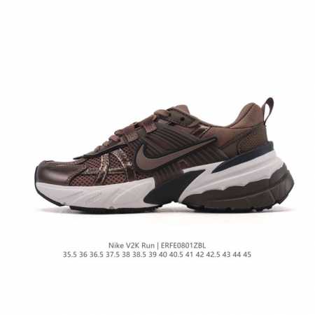 Nike 耐克 V2K Run 减震防滑 复古低帮运动跑步鞋 超火复古跑鞋，采用太空革组合呼吸网眼布鞋面材质，搭载正确4层组合底模，嵌入Tpu加固稳定模块,双层 - 点击图像关闭