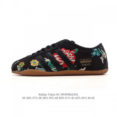 阿迪达斯 Adidas Originals Tokyo 经典舒适 防滑耐磨 花开富贵 刺绣花朵 低帮 板鞋 男女款 一双封神｜复古薄底鞋美到犯规啦薄底鞋是今年的