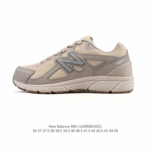 公司级New Balance Nb W480 奶油色 复古运动休闲跑步鞋 新品首发 T-Beam大底提供足弓的支持，配以缓震科技物料，脚感舒适。工程式网眼鞋面，