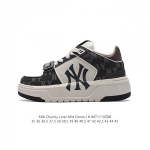公司级 MLB Chunky Liner Basic 人气单品学长鞋系列轻量增高厚底百搭休闲运动板鞋 男女轻便胶鞋 高级街头休閒品牌鞋。MLB CHUNKY L