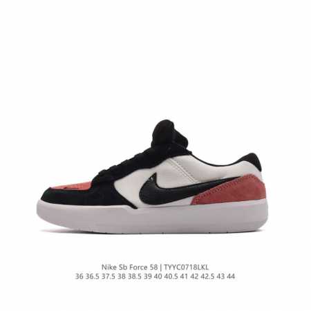 耐克nike Sb Force 58 运动滑板鞋。这是一款将前沿创新带入街头的单品，它具有硫化杯底，具有出色的耐用性和灵活性。使用柔软皮革加帆布拼接鞋面，在饰面 - 点击图像关闭