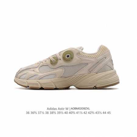 公司级Adidas Original Astir 耐磨复古运动休闲鞋 鞋款灵感来自2000年代的跑步款式 鞋面和超大号孔眼进行更新复古色系搭配经典配色 线条贯穿 - 点击图像关闭