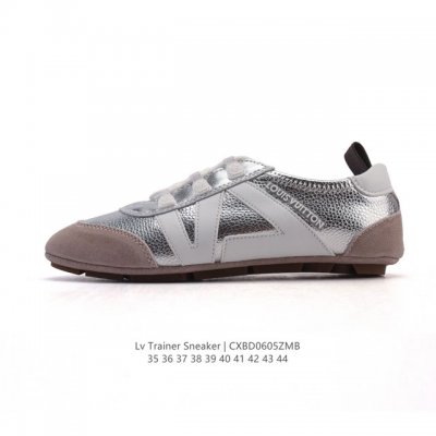 新品公司级 路易威登 Lv Trainer Sneaker 2028年新款芭蕾舞鞋 训练鞋 Chill 感时髦尖子生Lv25复古芭蕾舞德训鞋复古德训运动休闲板鞋