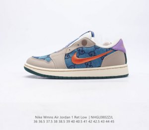 耐克 乔丹Nike Air Jordan 1 Ret Low Sli 低帮AJ 1 刺绣logo 一脚蹬 黑脚趾 AJ1 乔丹1代 一代 aj1 乔1 刺绣勾