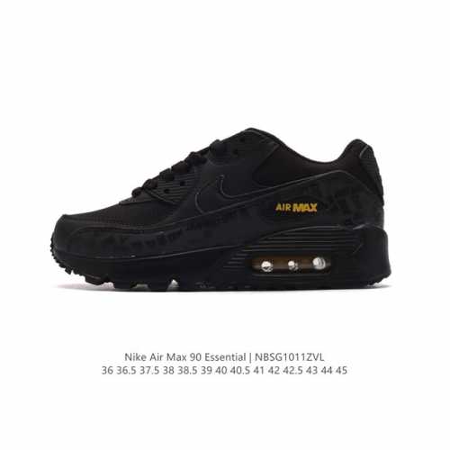 公司级 耐克 Nike Air Max 90 Essential 运动鞋气垫缓震跑步鞋，秉承该系列非凡缓震性能，缔造出众舒适穿着感与高级牛剖层革、人造革与织物组