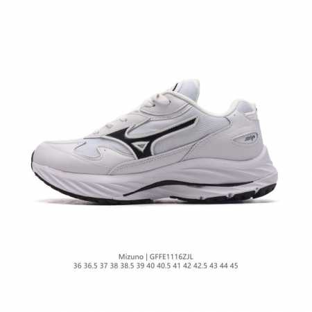 公司级 Mizuno Sportstyle 美津浓 复古时尚休闲舒适减震运动跑步鞋 厚底增高老爹鞋 美津浓wave机械缓震，可以说是机械缓震跑鞋科技的翘楚。有着 - 点击图像关闭