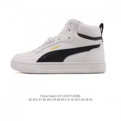 公司级 puma 彪马 男女式 Caven 2.0 运动板鞋卡文 2.0 中性高帮运动鞋。Caven 2.0 是对经典 1980 年代篮球轮廓的微妙旋转，外观是