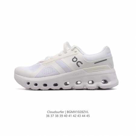 On 昂跑 Cloudsurfer 训练型缓震 防滑透气 低帮轻量跑步鞋 Cloudflyer 4运动鞋老爹鞋。On昂跑Cloudsurfer的中底 ，采用了全 - 点击图像关闭