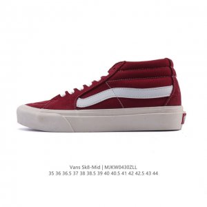 万斯Vans范斯 经典系列 Sk8-Mid 中帮帆布拼接鞋 休闲运动硫化板鞋 情侣鞋时尚复古男女鞋。 类型：男女鞋 码数：35-44含硫化 编码：Mjkw043