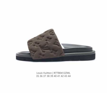 Lv 拖鞋系列 Louis Vuitton 沙滩休闲拖鞋 Louis Vuitton Lv 路易威登 潮流经典魔术贴一字拖鞋延续经典 上脚舒适性极好 鞋轻不跑脚 - 点击图像关闭