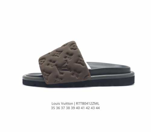 Lv 拖鞋系列 Louis Vuitton 沙滩休闲拖鞋 Louis Vuitton Lv 路易威登 潮流经典魔术贴一字拖鞋延续经典 上脚舒适性极好 鞋轻不跑脚