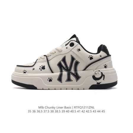 公司级 Mlb Chunky Liner Basic 人气单品学长鞋系列轻量增高厚底百搭休闲运动板鞋 男女轻便胶鞋 高级街头休閒品牌鞋。Mlb Chunky L - 点击图像关闭