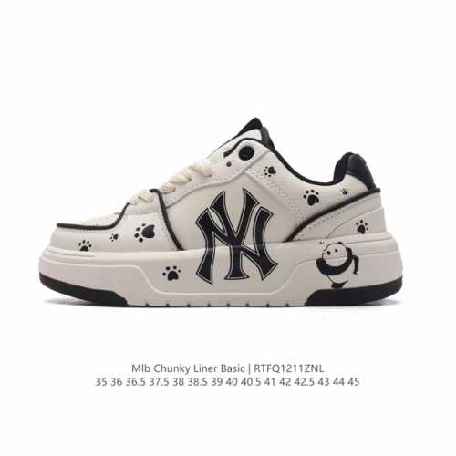 公司级 Mlb Chunky Liner Basic 人气单品学长鞋系列轻量增高厚底百搭休闲运动板鞋 男女轻便胶鞋 高级街头休閒品牌鞋。Mlb Chunky L
