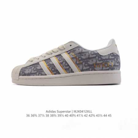 公司级 阿迪达斯 Adidas Superstar 2025年新款鞋子 蛇年新款 迪奥联名 经典贝壳头系列 新款休闲板鞋潮流男女士运动鞋 。鞋面织物拼接材质 标 - 点击图像关闭