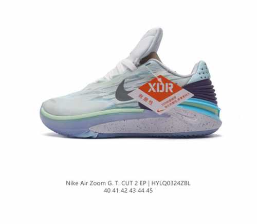 耐克 Nike Air Zoom Gt Cut 2 二代缓震实战篮球鞋男士运动鞋 鞋身整体延续了初代gt Cut的流线造型 鞋面以特殊的半透明网状材质设计 整体