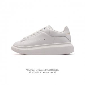 特价 Alexandermcqueen 亚历山大 麦昆mcq 运动小白鞋厚底增高闪尾光滑牛皮平底鞋休闲鞋 时尚男女板鞋潮运动鞋 ，火爆到大街小巷无人不知，无人不