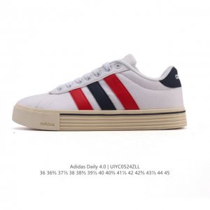 新品 Adidas阿迪达斯官方轻运动Daily 4.0男女复古百搭休闲板鞋经典舒适 防滑耐磨 低帮 板鞋鞋面皮革材质 深蓝色三道杠 美拉德氛围感 橡胶鞋底 耐磨