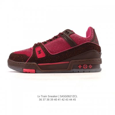 公司级 路易威登 Louis Vuitton Lv路易威登板鞋 时尚运动鞋潮厚底增高男女鞋。舒适防滑底和百搭性霸屏整个时尚娱乐圈，细节调整完美主义！采用柔软皮革