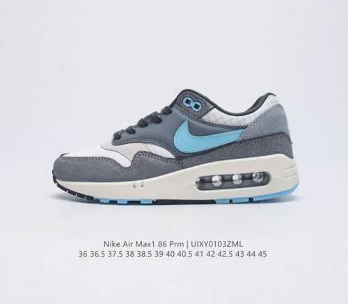 公司级升级原楦原纸版开发版型#回弹pu模嵌入开窗气垫装置nike Air Max 1 86 Prm初代复古气垫百搭休闲运动慢跑鞋 货号 Fq8742-100 尺