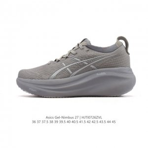 公司级 Asics亚瑟士升级Gel-Nimbus 27男女同款跑鞋透气缓震回弹跑鞋N27跑步鞋该鞋款专为提高跑者舒适度和运动表现而设计，搭载了新型鞋面材料和更强