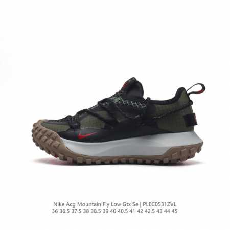 真标耐克 Nike Acg Mountain Fly Low Gtx Se 男女子运动鞋 厚底增高老爹鞋。采用匠心设计，打造耐穿迅疾风格，让你在沙漠、峡谷和深山 - 点击图像关闭