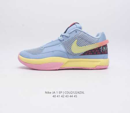 新款上市 耐克 Nike 莫兰特一代 Zoom Ja 1 Ep Aj 低帮休闲运动篮球鞋 男女士运动鞋 采用透气轻量网织鞋面材质 配置两枚圆形zoom Air纤 - 点击图像关闭