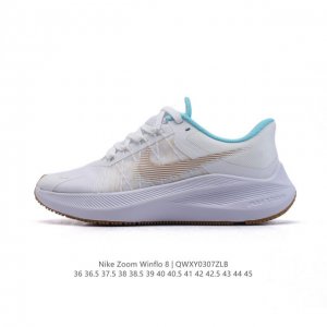 140 耐克 男女鞋 Nike 耐克 Zoom Winflo 8 登月8代 气垫减震飞线透气运动跑步鞋，鞋面在前足部位采用半透明设计结合内层打孔细节，透气舒适。