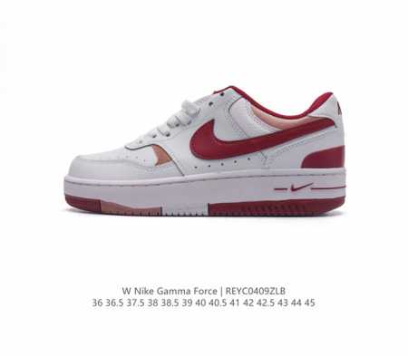 耐克 Nike Gamma Force 防滑减震耐磨低帮复古运动鞋休闲板鞋，Nike Gamma Force 运动鞋采用分层设计，混搭天然皮革和合成材质，焕新经 - 点击图像关闭