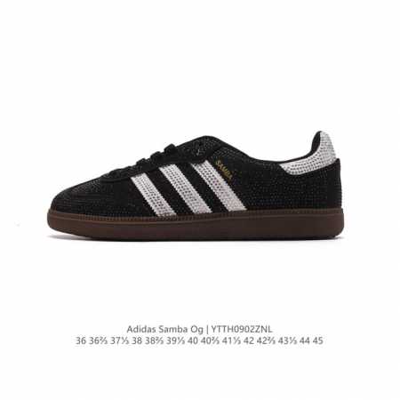阿迪达斯 德训鞋 Adidas Originals Samba Og Shoes 经典运动鞋小白鞋 T头鞋 男女鞋 镶嵌满钻 彰显休闲摩登风情的时尚经典鞋。它诞 - 点击图像关闭