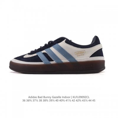 阿迪达斯 T 头鞋 系列Bad Bunny X Adidas Gazelle Indoor德训鞋 潮运动板鞋。Badbunny与Adidas再度联名，推出全新G