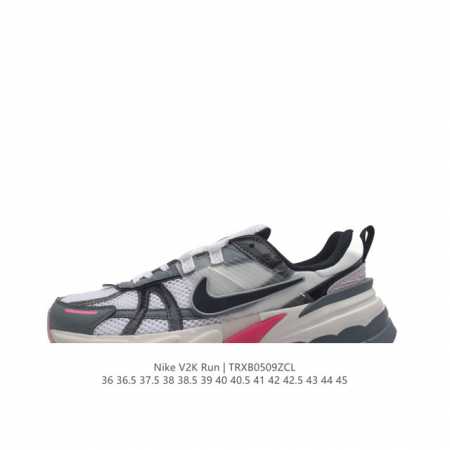 Nike 耐克 V2K Run 减震防滑 复古低帮跑步鞋 超火复古跑鞋，采用太空革组合呼吸网眼布鞋面材质，搭载正确4层组合底模，嵌入tpu加固稳定模块,双层md - 点击图像关闭
