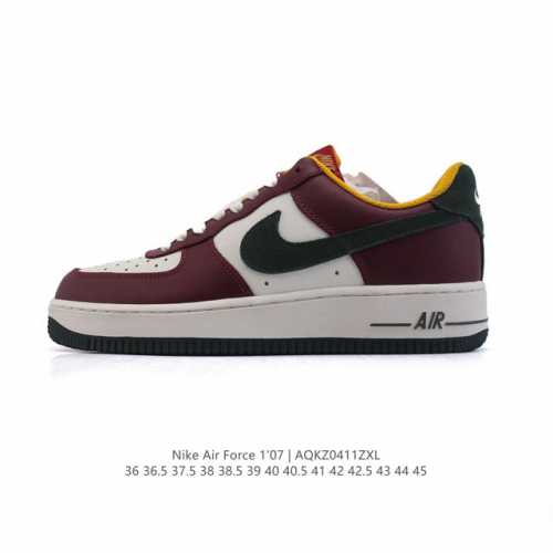 耐克 Nike Air Force 1 '07 Low 2025新年新款 空军一号含气垫 小白鞋 低帮百搭厚底增高休闲运动板鞋。柔软、弹性十足的缓震性能和出色的