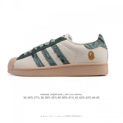 公司级 阿迪达斯 Adidas Superstar 2025年新款鞋子 蛇年新款经典贝壳头系列 新款休闲板鞋潮流男女士运动鞋 。鞋面柔软皮革拼接材质 标志性的贝