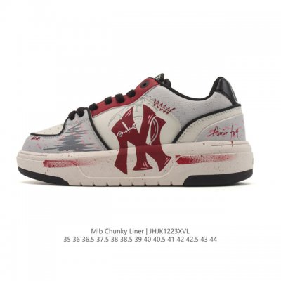 公司级 Mlb Chunky Liner Mid人气单品学长鞋系列轻量增高厚底百搭休闲运动板鞋轻便胶鞋 高级街头休閒品牌鞋。Mlb Chunky Liner 学