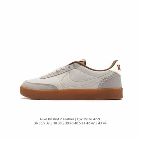 耐克板鞋 生胶米白 复古板鞋J.Crew x Nike 联名 Killshot II Leather 男女休闲复古运动鞋。采用米白色皮革制作鞋身，大号Swoos - 点击图像关闭